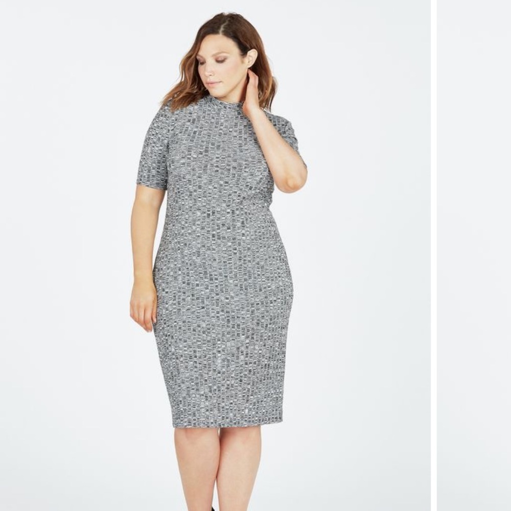 Plus Size Mock Turtle Neck Midi Sweater Dress